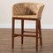 Bali & Pari Papua Modern Bohemian Natural Rattan and Walnut Brown Acacia Wood Counter Stool 242-13492-ZORO - alternate 8